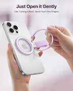 andobil [2026 Unrivaled Stability] Magnetic Phone Grip Holder for MagSafe Ring Stand Holder Kickstand Compatible with MagSafe Accessories for iPhone 17 Air 16 Pro Max Plus 15 14 13 12&Android, Purple