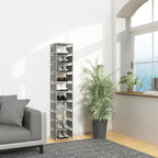 10 Tier Vertical Shoe Rack - Grey Narrow Shoe Rack for Closet & Entryway, Space Saving Tall Shoe Organizer for Small Spaces, 