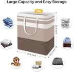 HomeHacks 2-Pack Large Laundry Basket, Waterproof, Freestanding Laundry Hamper, Collapsible Tall Clothes Hamper with Extended