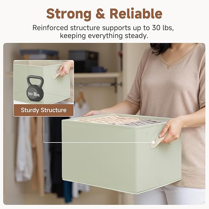 StorageWorks Storage Basket for Shelves, Closet Organizers and Storage Baskets, Organization and Storage Bins for Closet, Fab