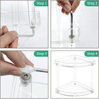 NPPLUS 2 Tier Acrylic Bathroom Counter Organizer, Clear Bathroom Countertop Corner Organizer, 2-Tier Corner Storage Shelf Van
