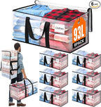 BlissTotes 6-Pack Large Moving Bags with Backpack Straps & Strong Zippers, Heavy-Duty Storage Bags Moving Boxes for Space Sav