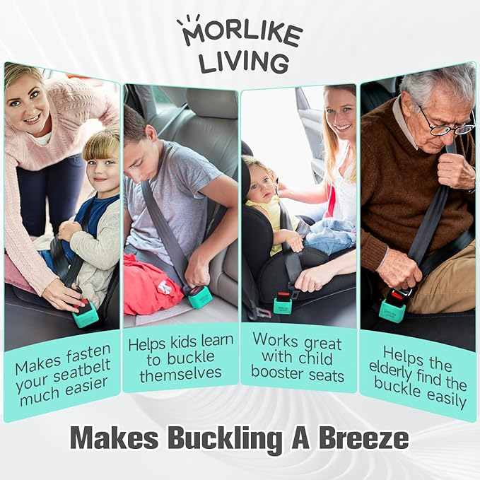 Morlike Silicone Buckle Holder Booster - Fits Most, Not All (Light Blue, 2 Pack)