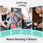 Morlike Silicone Buckle Holder Booster - Fits Most, Not All (Light Blue, 2 Pack)