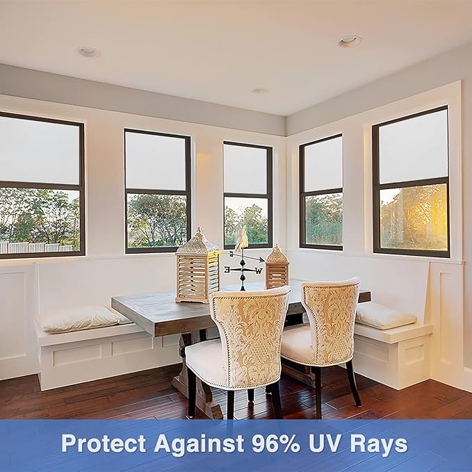 Volcanics Frosted Glass Window Privacy Film with Installation Tools, Removable Static Cling Bathroom Window Film, Heat Control UV Blocking, Peep-Proof, Ideal for Home Office 35.4 x 39.3 Inches