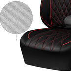 CAR PASS Piping Luxury PU Leather Two Front Car Seat Covers, Waterproof Anti Slip Seat Covers Compatible with Front Seat Armr