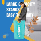 Caroeas 125L Laundry Basket,Large Laundry Hamper, Laundry Bag with Padded Handles, Clothes Hamper Stands Up Well, Collapsible