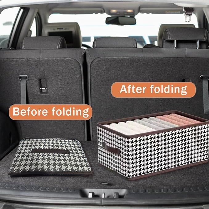 Collapsible Car Trunk Organizer,Wardrobe Clothes Organizer,Portable Space Saving Multipurpose Storage Basket with Handles