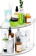 Yieach Clear Corner Bathroom Counter Organizer,2Tier Tiered Countertop Corner Shelf for Perfume,Beauty Products,Makeup Organi