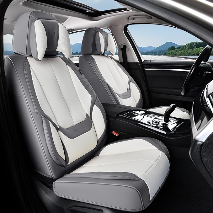 Coverado Seat Covers, Car Seat Covers Front Seats, Car Seat Cover, Car Seat Protector Waterproof, Seat Cushion Nappa Leather 