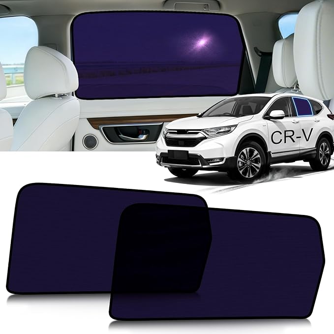 ZATOOTO Honda CRV Car Window Shade for Baby, Bluish-Purple Static Cling Car Shades for Back Window | Block Harsh Sunlight | UV Protection | Rear Window Sun Shade with Storage Bag | 2017-2022 |