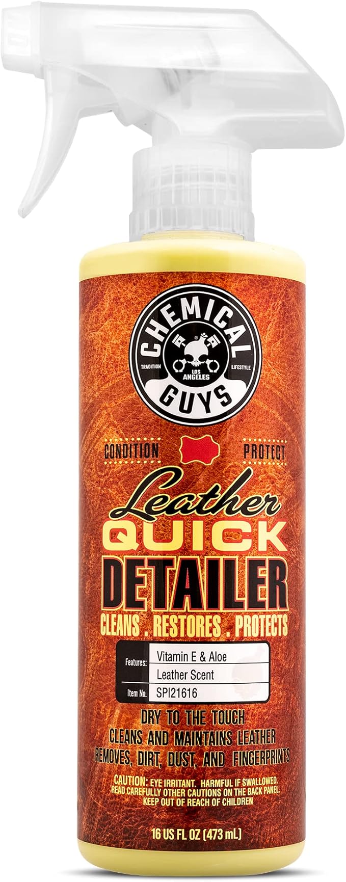Chemical Guys Leather Quick Detailer - Interior Cleaner and Conditioner for Natural, Synthetic, Pleather, and More, Safe for 