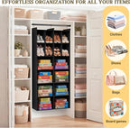 Ofiray-home 6 Tier Hanging Closet Organizer, 16 Compartments Sweater Organizer for Closet with 3 Sturdy Hooks, Closet Organiz