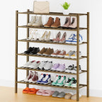Smiry Shoe Rack, 6 Tier Thick Long Bamboo Shoe Organizer, Stackable Free Standing Wooden Shoe Storage Shelf for Closet, Entry