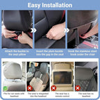 2 Pack Leather Car Backseat Organizer with Foldable Table Tray, Car Seat Back Protector Kick Mats with Tablet Holder, Travel Accessories Storage Organizer