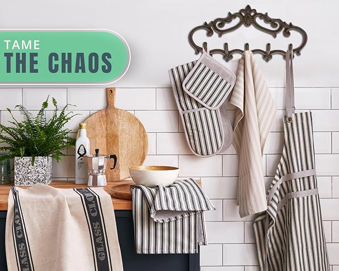 Comfify Cast Iron Wall Mounted Hanger – Vintage Design with 5 Hooks for Keys, Towels, Robes, and Clothes – Heavy Duty Rustic 