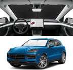 Custom Fit Windshield Sun Shade for Porsche Cayenne 2019-2026, Blocks UV & Heat, Front Window Sunshade Accessorie, Easy Fold & Store Keep Your Car Cooler