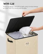 SOLEDI Laundry Hamper with Lid 100L Large & Tall Collapsible Laundry Basket, Clothes Hamper with Bag Removable Easy to Carry,