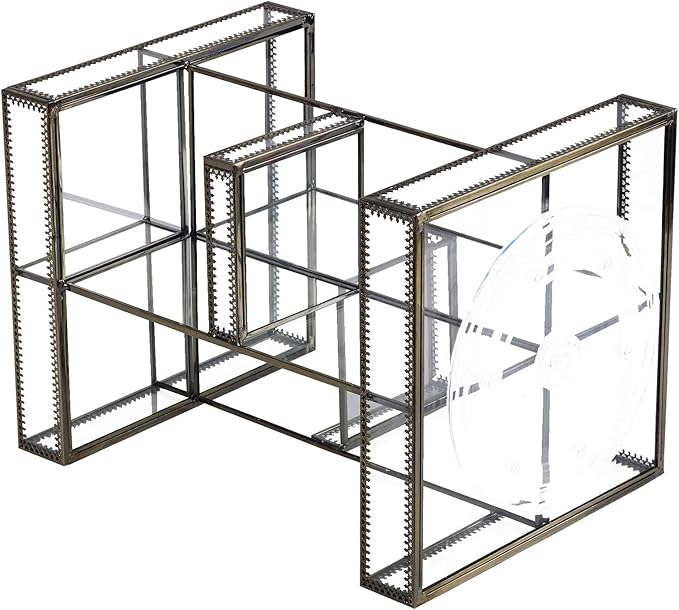 Hersoo 360 Rotating Glass Makeup Organizer, Spinning Vanity Cosmetic Storage with Multi-Layer Compartments, Luxury Countertop