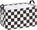 Hinwo Large Canvas Fabric Storage Basket with Handles, 33L/8.6-Gal Rectangle Bin, Collapsible Storage Box, Clothes, Toys, Bla