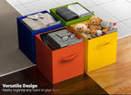 Sorbus 11 Inch Fabric Storage Cubes - Sturdy Collapsible Bins With Handle - 6 Foldable Baskets for Organizing Clothes, Toys, 