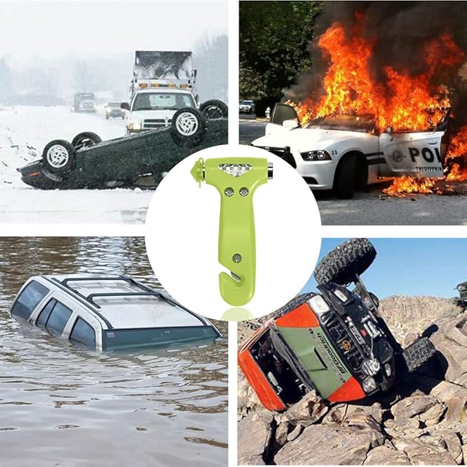 2-Pack Car Safety Hammer, Auto Emergency Escape Hammer with Window Breaker and Seat Belt Cutter, Emergency Escape Tool for Ca