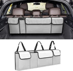 Car Trunk Organizer, Backseat Hanging Large Storage with Adjustable Straps,Waterproof PVC Collapsible Cargo Bag, Car Interior