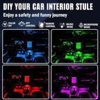 Car Led Lights Interior, Smart APP Control RGB Ambient Lighting Car, 64 Color 28 Modes Voice Activated LED Fiber Optic Strip, 12V USB Powered Car Led Strip Lights