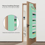 Univivi 6-Shelf Over Door Hanging Organizer Fabric Baby Door Storage with 5 Large Pockets and 3 Small PVC Pockets Wall Mount 