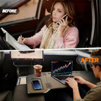 2 in 1 Car Desk Steering Wheel Tray, Foldable Car Table Holder for Laptop Eating and Traveling, Upgraded Design