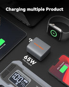 Wolfbox 65W Type-C PD Charge Compatible with Wolfbox Brand Jump Starter, Fast Charging, Universal Compatibility