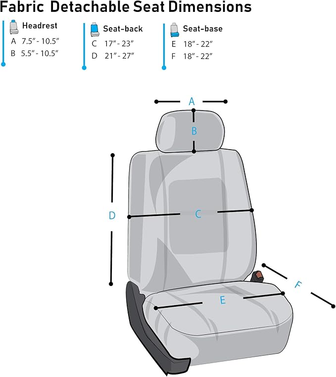 FH Group Car Seat Cover Front Set Striking Striped Car Seat Covers with Front Seat Covers and Rear Split Bench, Universal Fit