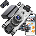 4K DashCam for Cars,4 Channel Car Dash Cam Front and Rear Inside with Voice Control,5G WiFi GPS, Night Vision, G Sensor, WDR,