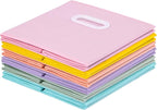 Stero Fabric Storage Cubes Bins, 11 inch Fun Colored Foldable Storage Baskets with Dual Plastic Handle for Home, Kids Room, C