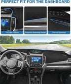 FIILINES Dash Cover for Subaru Forester 2019-2024 Dashboard Mat Dash Cover Sunshade Nonslip Mesh Protector Reduce Glare Black