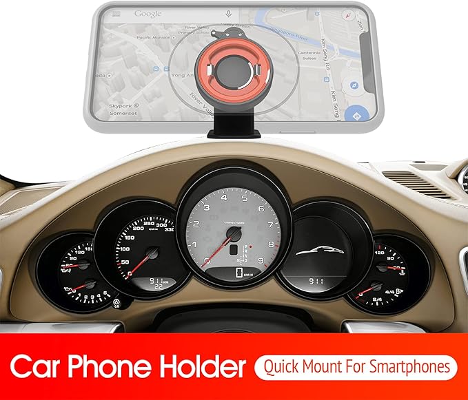Car Phone Mount Without Magnetic, Stick On Dashboard 360° Rotatable Universal Cell Phone Holder with Ultra-Lock Quick Mount Strongest Adhesive Compatible with iPhone/Google 【Series C - 1st Gen】