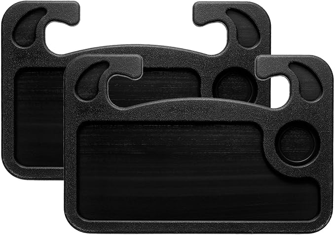 HARFINGTON 2 Pcs 2 in 1 Car Steering Wheel Tray Car Food Trays Auto Steering Wheel Under Table Desk for Eating Food Drink Laptop Writing Work, Black