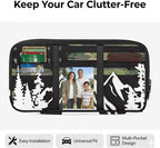American Flag Visor Organizer for Car Multi-Function Storage Pocket Pouch Case Bag Can Store ID Card,Eyeglasses,Pen,Driving License etc,Mountain Print