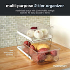 madesmart 2 Tier Organizer, Under Cabinet Storage with Pull Out Sliding Drawers, for Cleaning Supplies, Undersink Storage, Sp