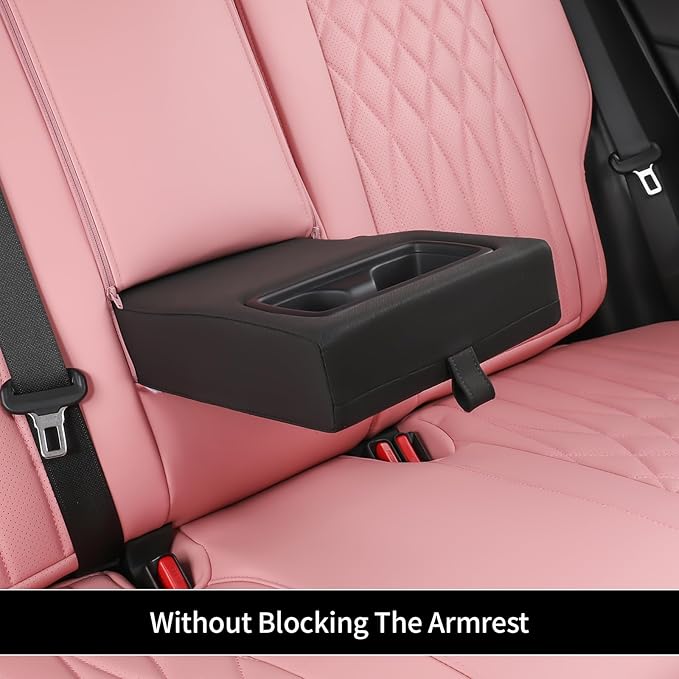 EKR Rav4 Seat Covers Custom Fit for Toyota Rav4 XLE,Platinum,Limited 2013-2018 & SE 2016-2018, Leather Pink Seat Cover Full S