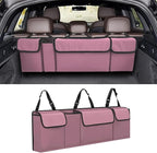 Car Trunk Organizer, Backseat Hanging Large Storage with Adjustable Straps,Waterproof PVC Collapsible Cargo Bag, Car Interior