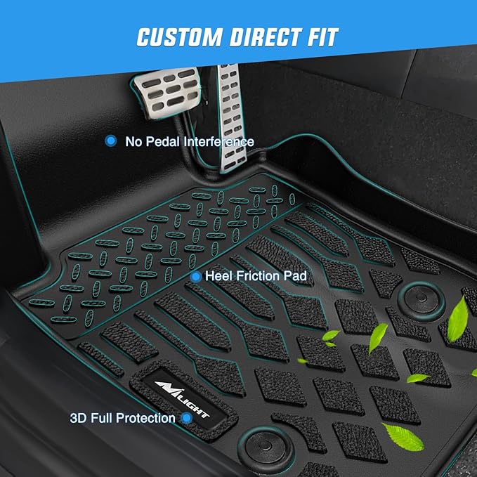 Nilight Floor Mats for Tesla Cybertruck Cyber Truck 2023 2024 2025 2026 All Weather Custom Fit Heavy Duty Floor Liners