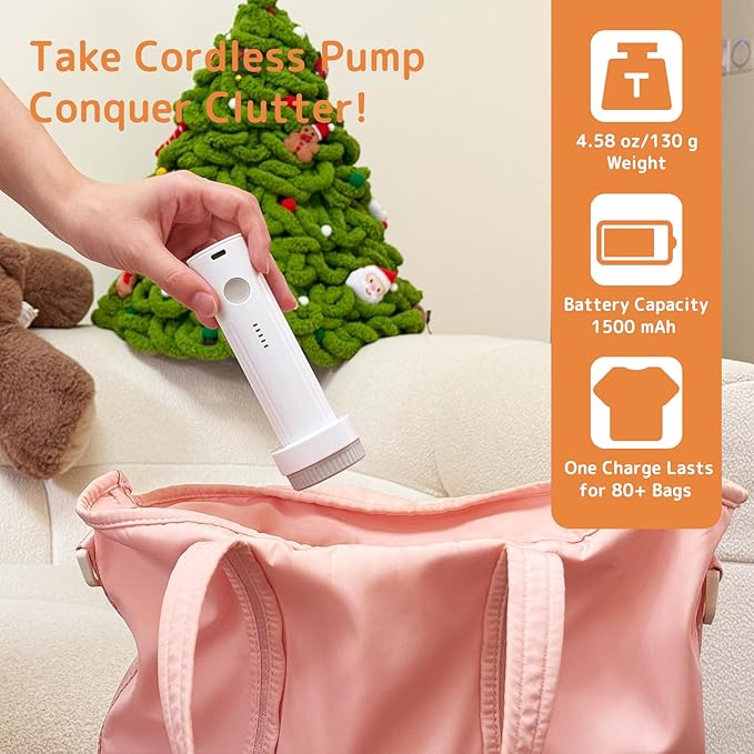 18 Pack Vacuum Bags for Travel with Rechargeable Air Pump, Carry-On Compression Bags for Luggage and Suitcase, Space Saver St