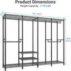 VIPEK V40C Covered Clothes Rack Heavy Duty Clothing Rack with Cover, Custom Freestanding Closet Portable Wardrobe Closet for 