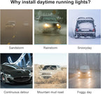Dynamic Car Hood Light Strip, 59/71/79 Inches Flexible Exterior LED Strip Lights Waterproof Car Led Hood Light Daytime Running Light Strip for Cars, Trucks (White)