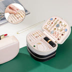 ProCase Travel Size Jewelry Box, Medium Portable Seashell-Shaped Jewelry Case, 2 Layer Mini Jewelry Organizer in PU Leather f
