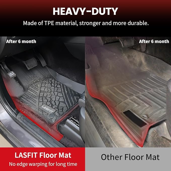 LASFIT Floor Mats & Cargo Mat for Mercedes Benz G Class 2026 2025 2024 2023 2019-2022 G550 / G580 / G63 AMG SUV, All Weather TPE Custom Fit Car Mats for G Class, 1st & 2nd Row Floor Liners & Trunk Mat