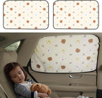 Aokway Car Window Shade (2Pack)-UV-Blocker magnetic Car Window Sun Shade for Baby 99% UV Protection Fit SUV/Sedan/Minivan | Roll Windows Down, Privacy car covers Safe for baby- Car Seat Sun Protection