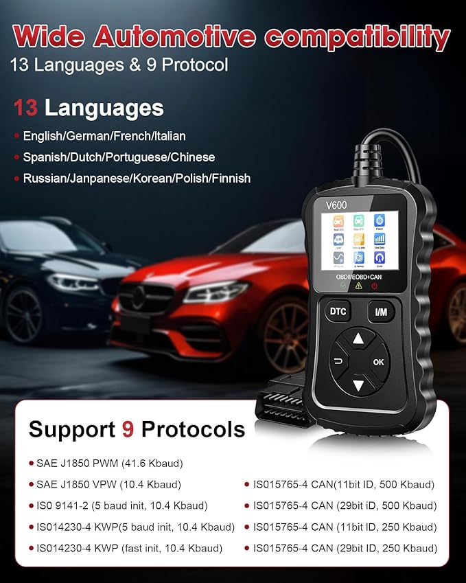 OBD2 Scanner Car Code Reader Support Voltage Test Plug and Play Fixd Car CAN Diagnostic Scan Tool Read and Clear Engine Error