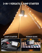AUXITO Jump Starter: 6000A Car Portable-Battery Jumper Box with 4000LM LED Outdoor Camping Light and Power Bank Function Up